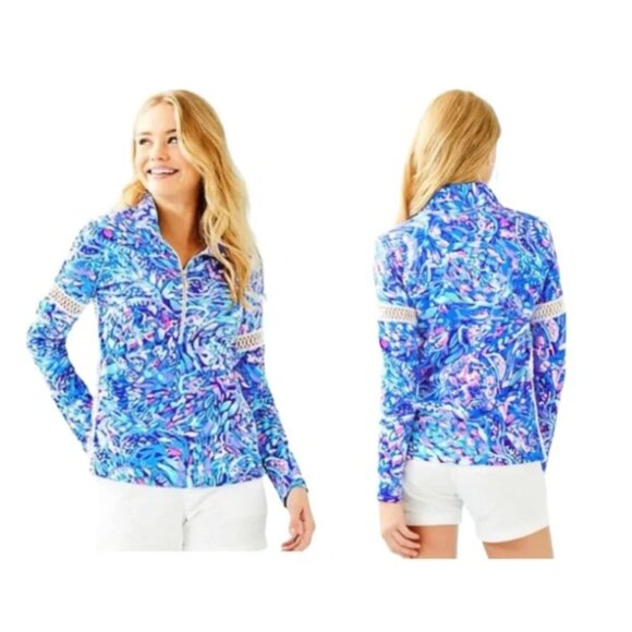 Lilly Pulitzer Jonah Popover – Royal Purple Party Wave – Size Large – EUC - Picture 2 of 12